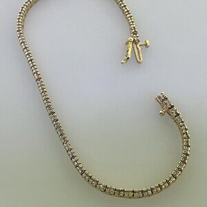14K Yellow Gold Tennis Bracelet 7"-7.25g